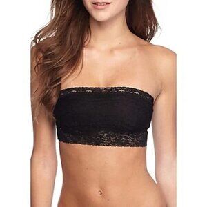 Free People Womens Small Strapless Lace Bandeau Top F715O220A Bralette Black